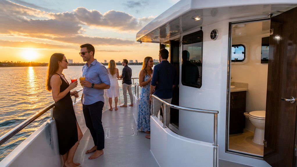 bathrooms usually available onboard