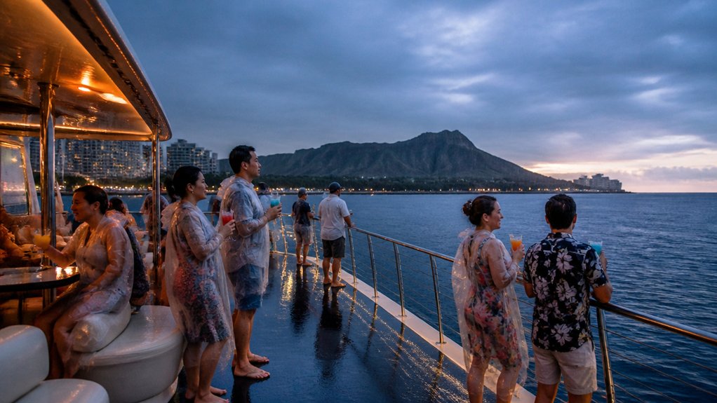comfortable sunset cruise despite rain